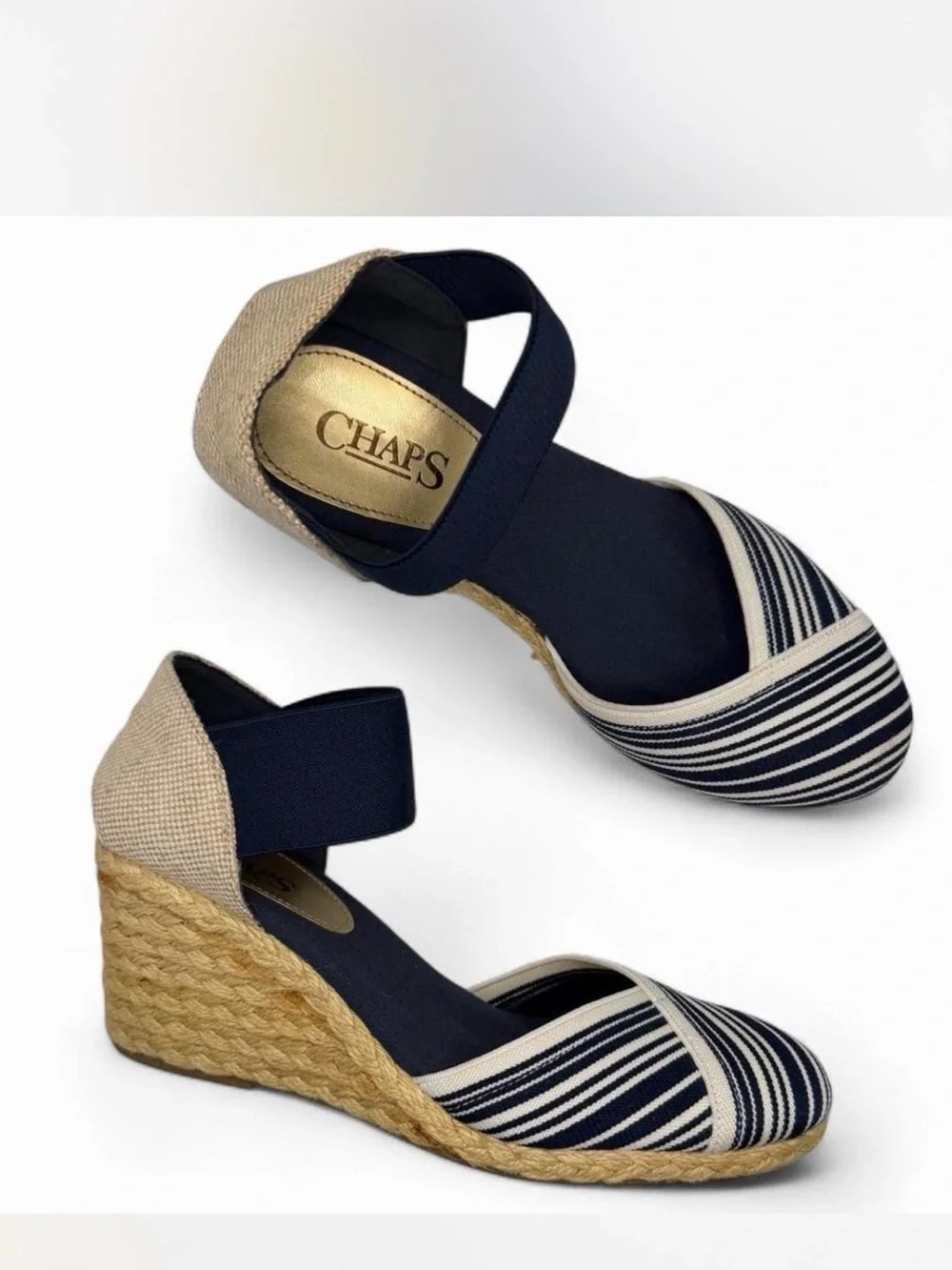 Chaps Womens Espadrille Wedge Sandals